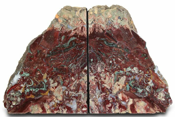 Tall Red and Green Jasper Bookends - Marston Ranch, Oregon #382164